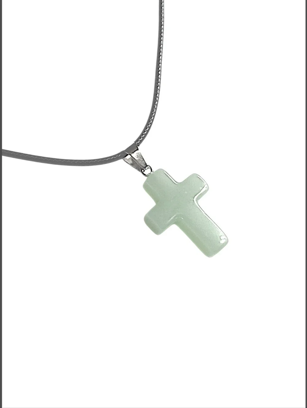 Natural Stone Cross Pendant & Necklace